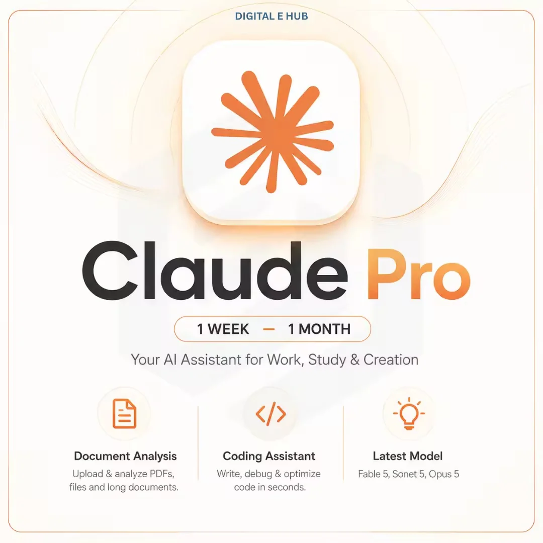 Claude Pro Subscription AI Coding, Writing, Productivity Tool